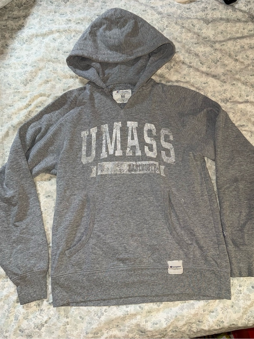Champion Gray UMass Dartmouth Hooded Sweatshirt